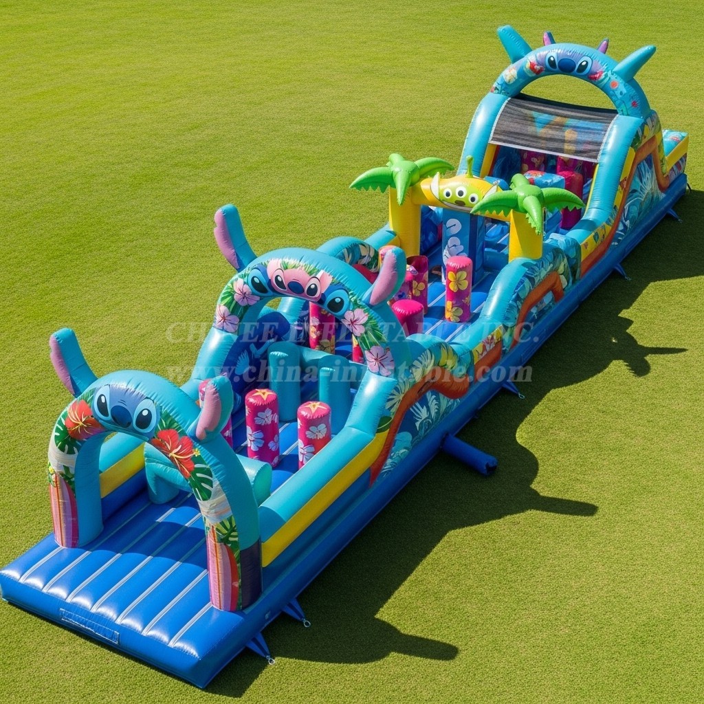 T7-4215 Lilo & Stitch Theme Inflatable Obstacle Course