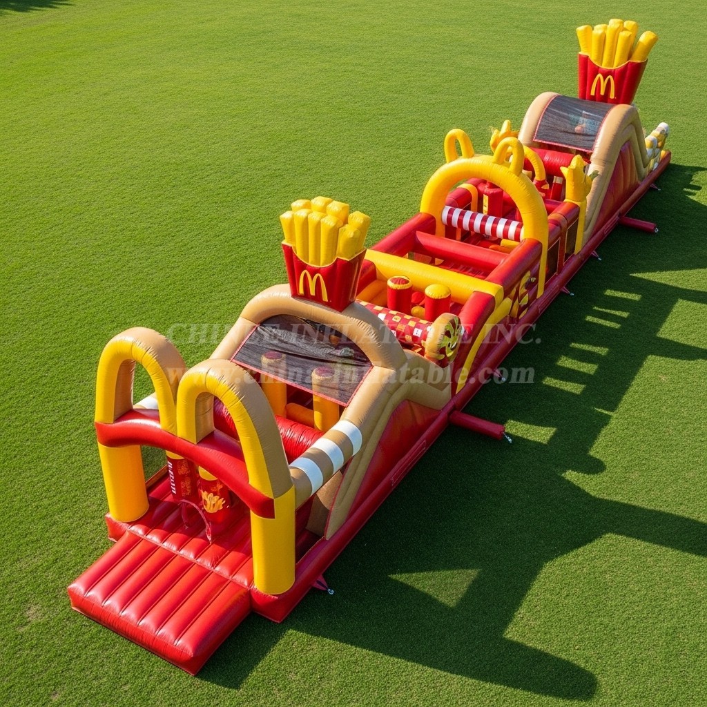 T7-4236 McDonald Theme Inflatable Obstacle Course