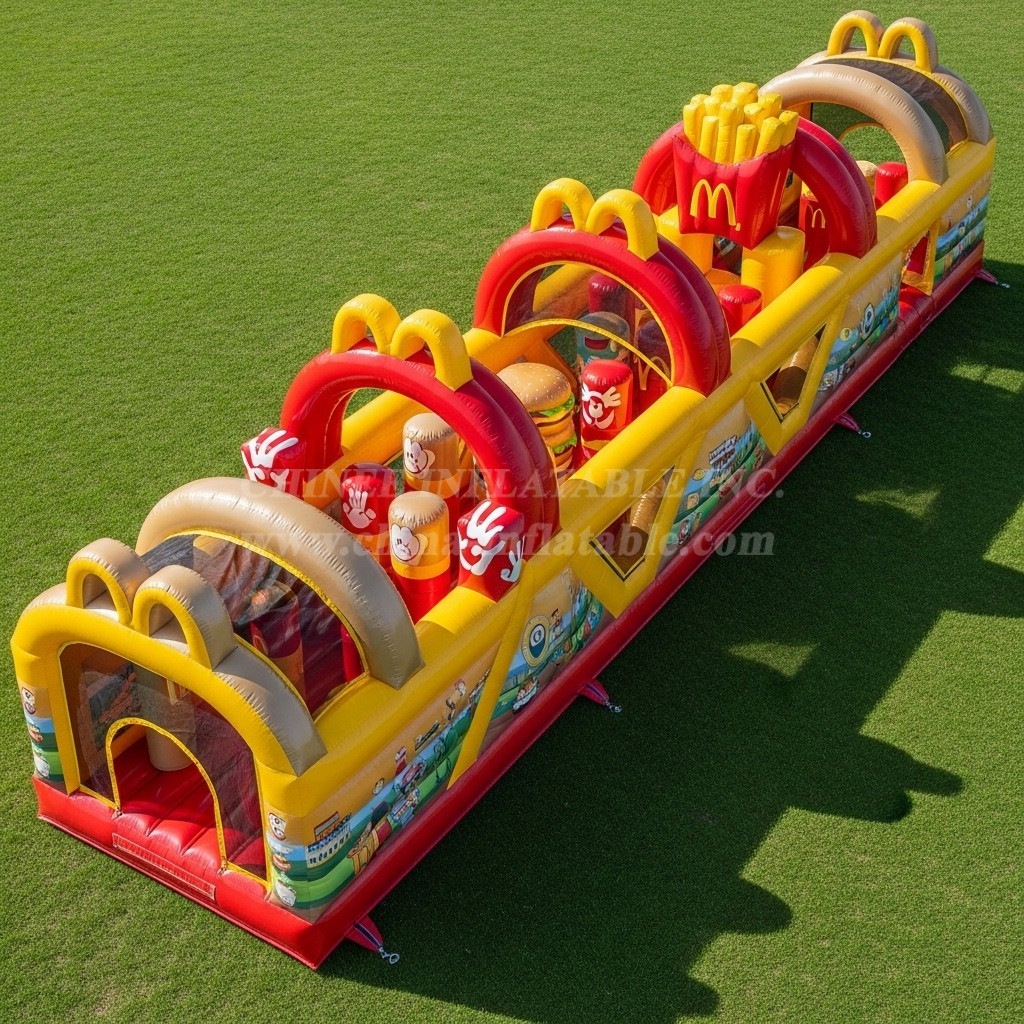 T7-4237 McDonald Theme Inflatable Obstacle Course