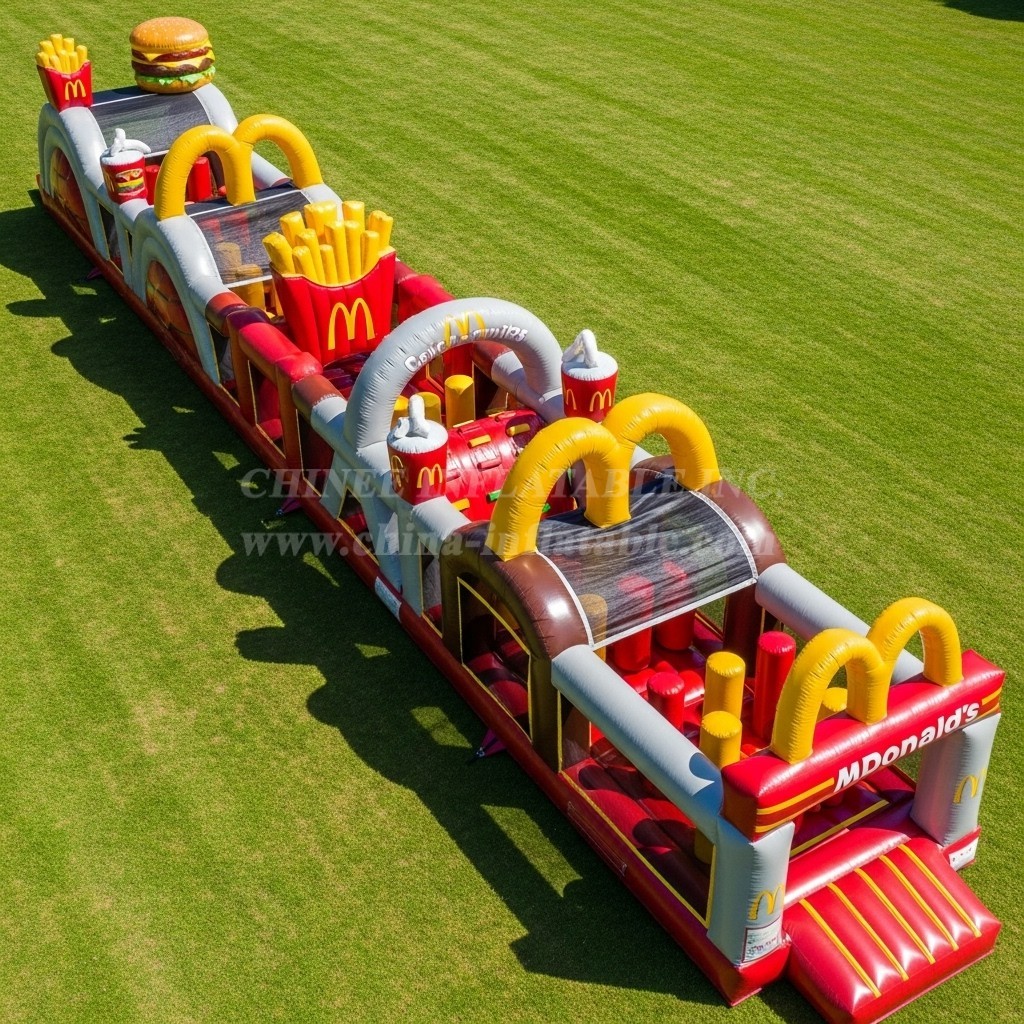 T7-4238 McDonald Theme Inflatable Obstacle Course