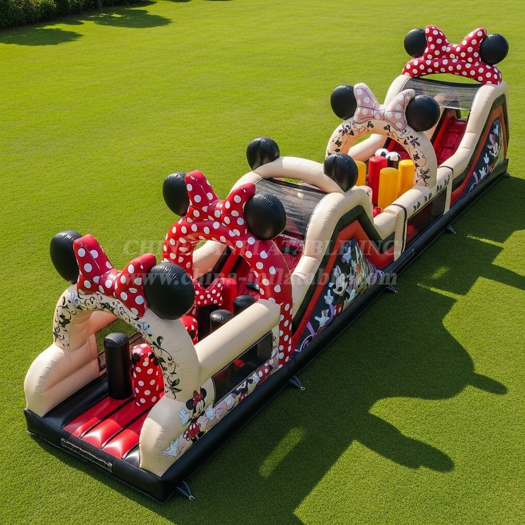 T7-4244 Mickey & Minnie Theme Inflatable Obstacle Course