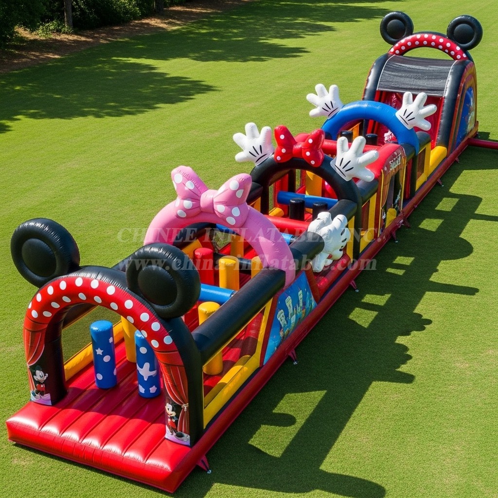 T7-4247 Mickey & Minnie Theme Inflatable Obstacle Course