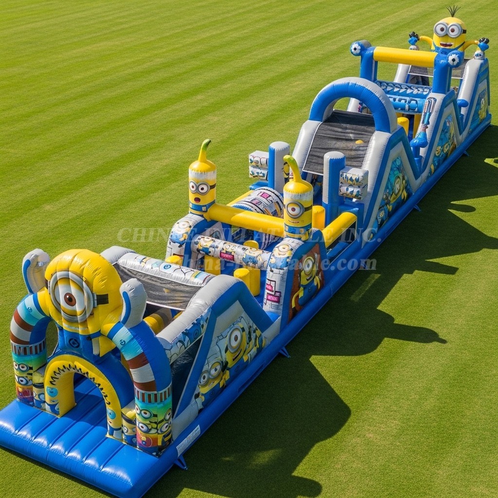 T7-4255 Minions Theme Inflatable Obstacle Course