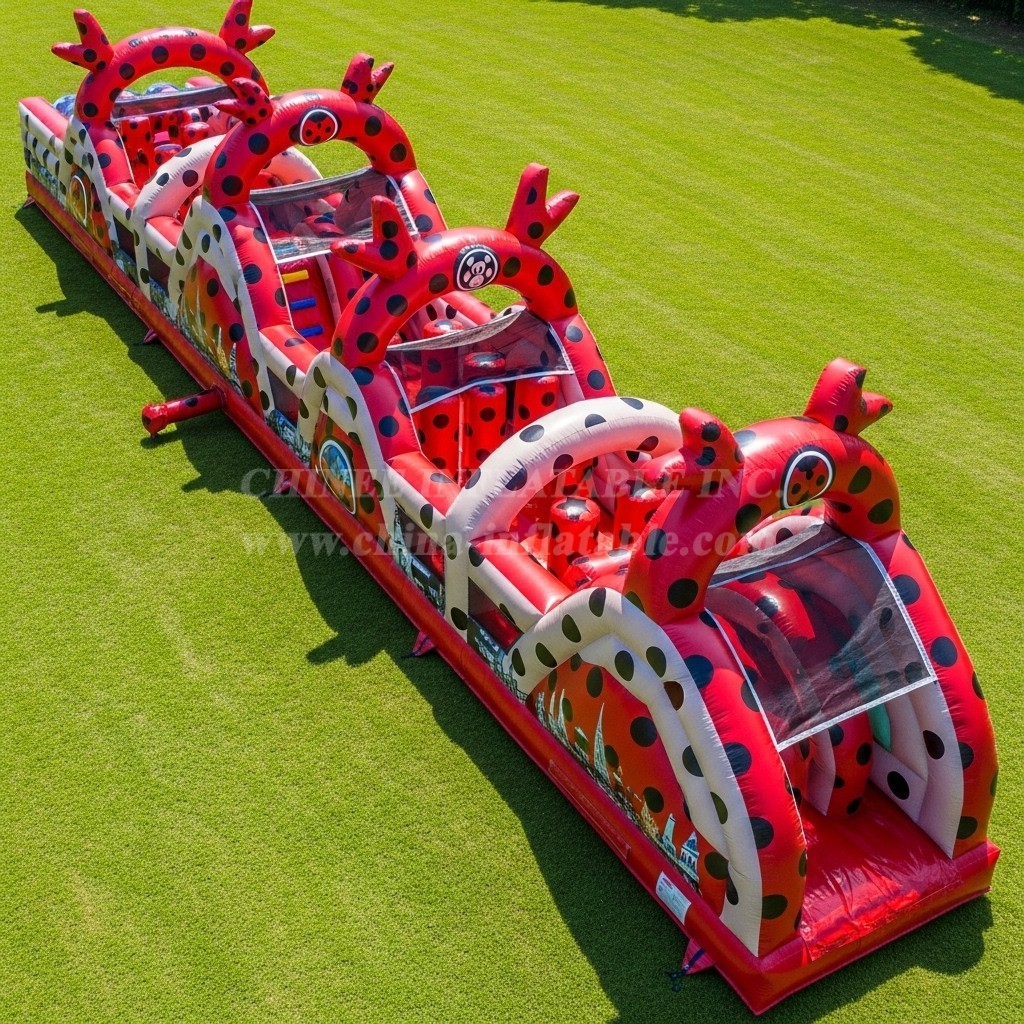 T7-4256 Miraculous Ladybug Theme Inflatable Obstacle Course