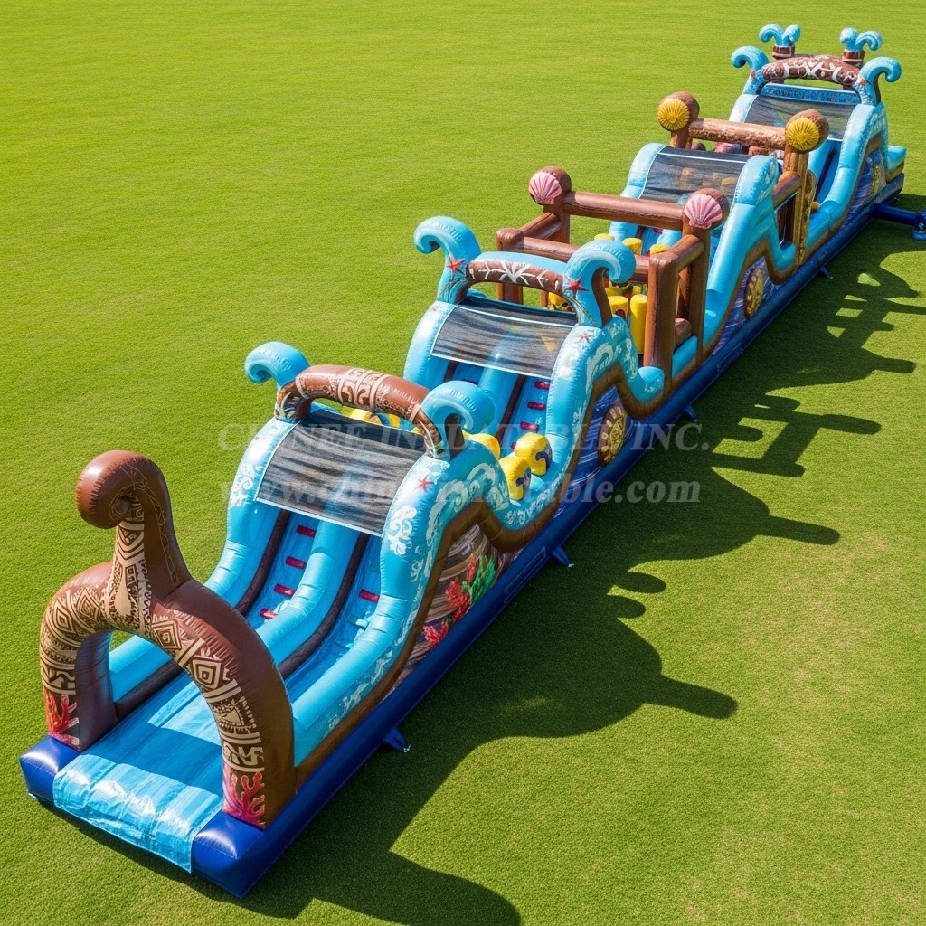 T7-4262 Moana Theme Inflatable Obstacle Course