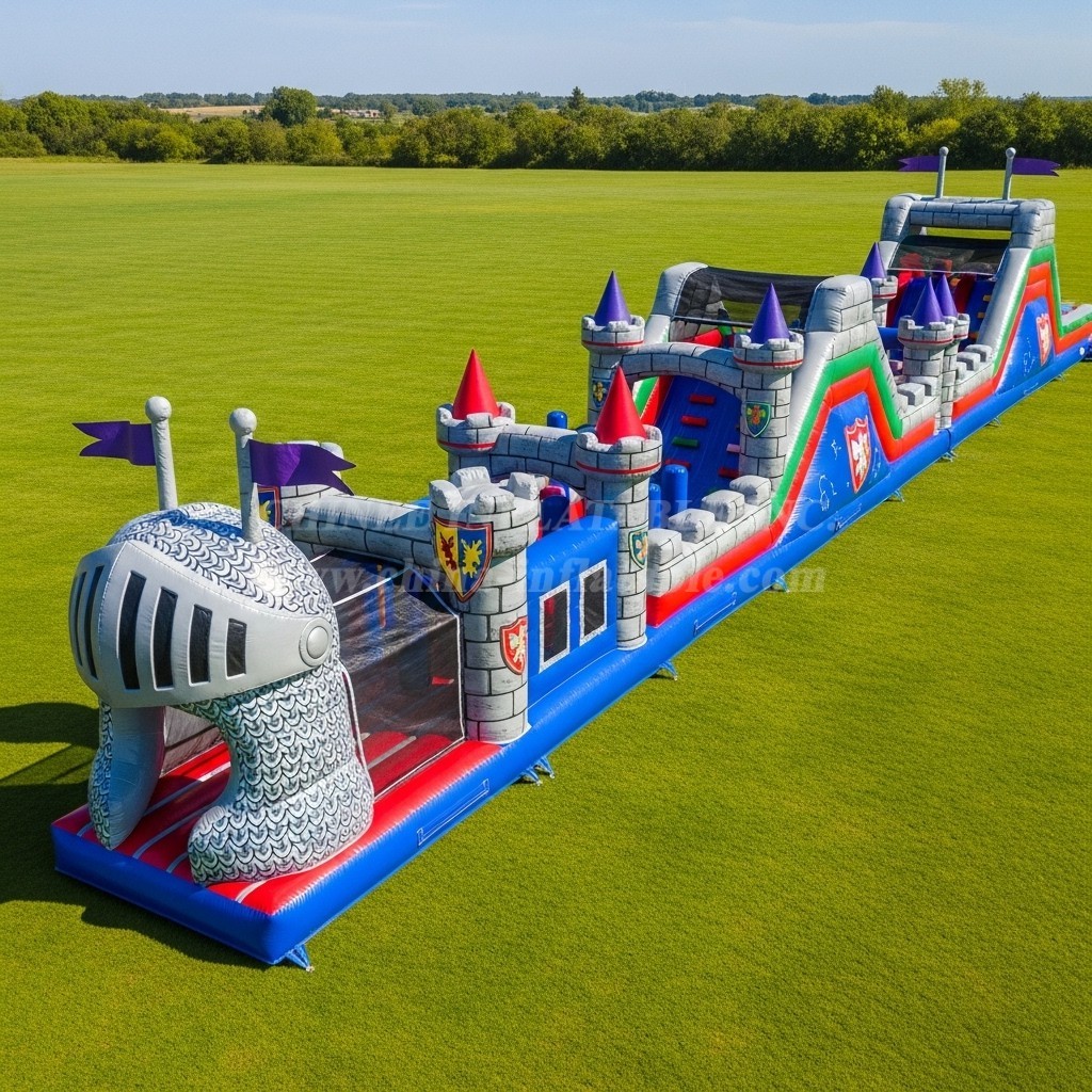 T7-4279 Nella Knight Theme Inflatable Obstacle Course