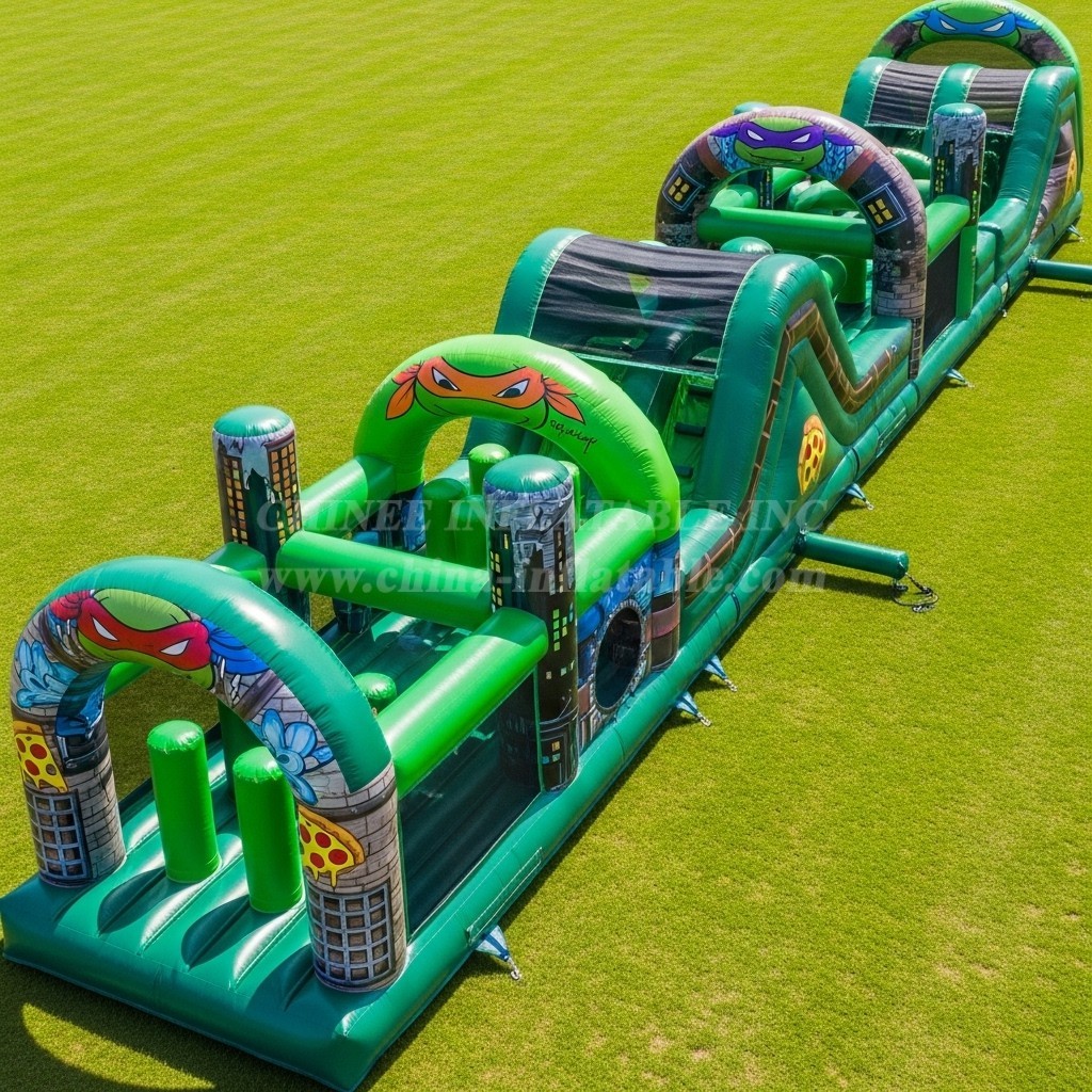 T7-4285 Ninja Turtles Theme Inflatable Obstacle Course