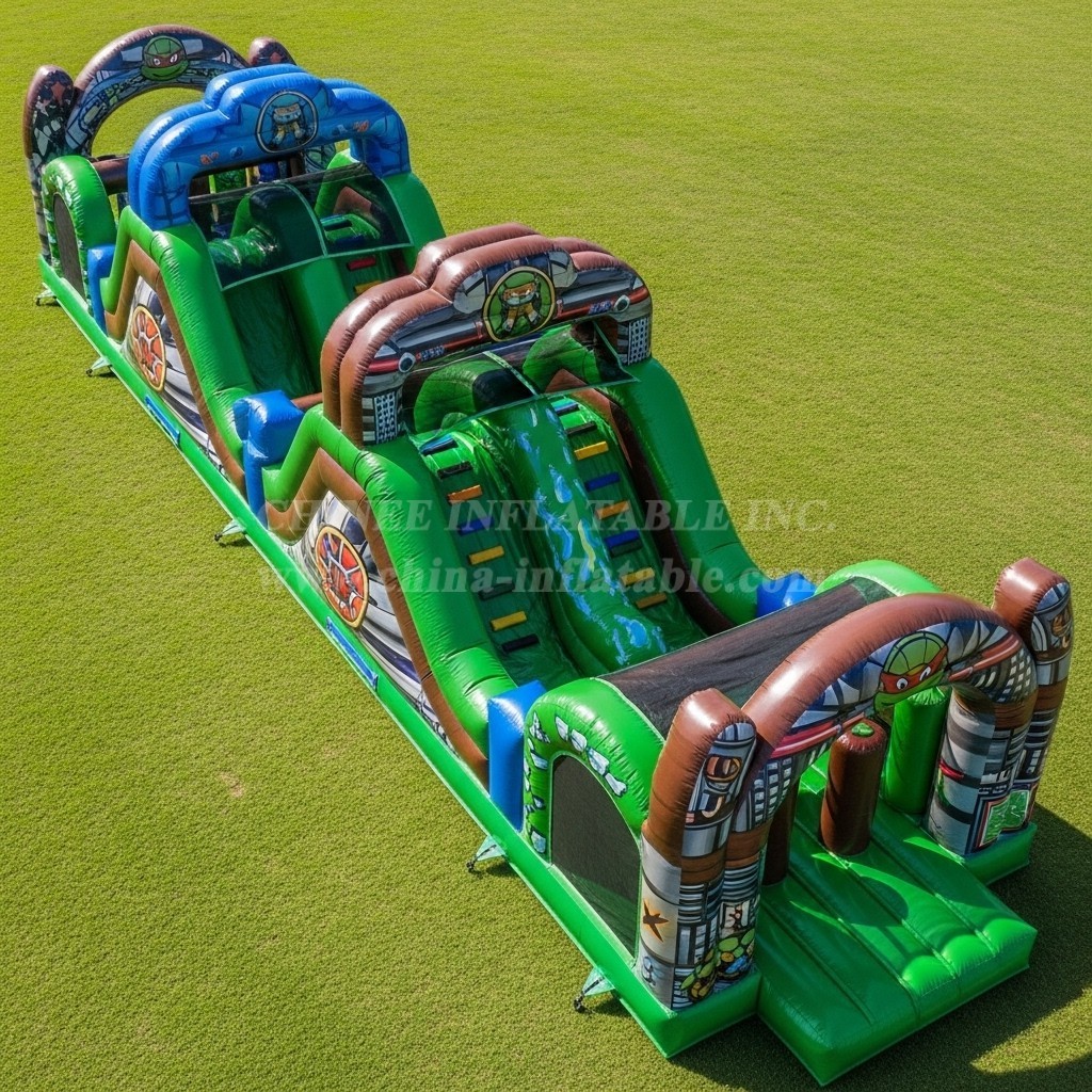 T7-4286 Ninja Turtles Theme Inflatable Obstacle Course