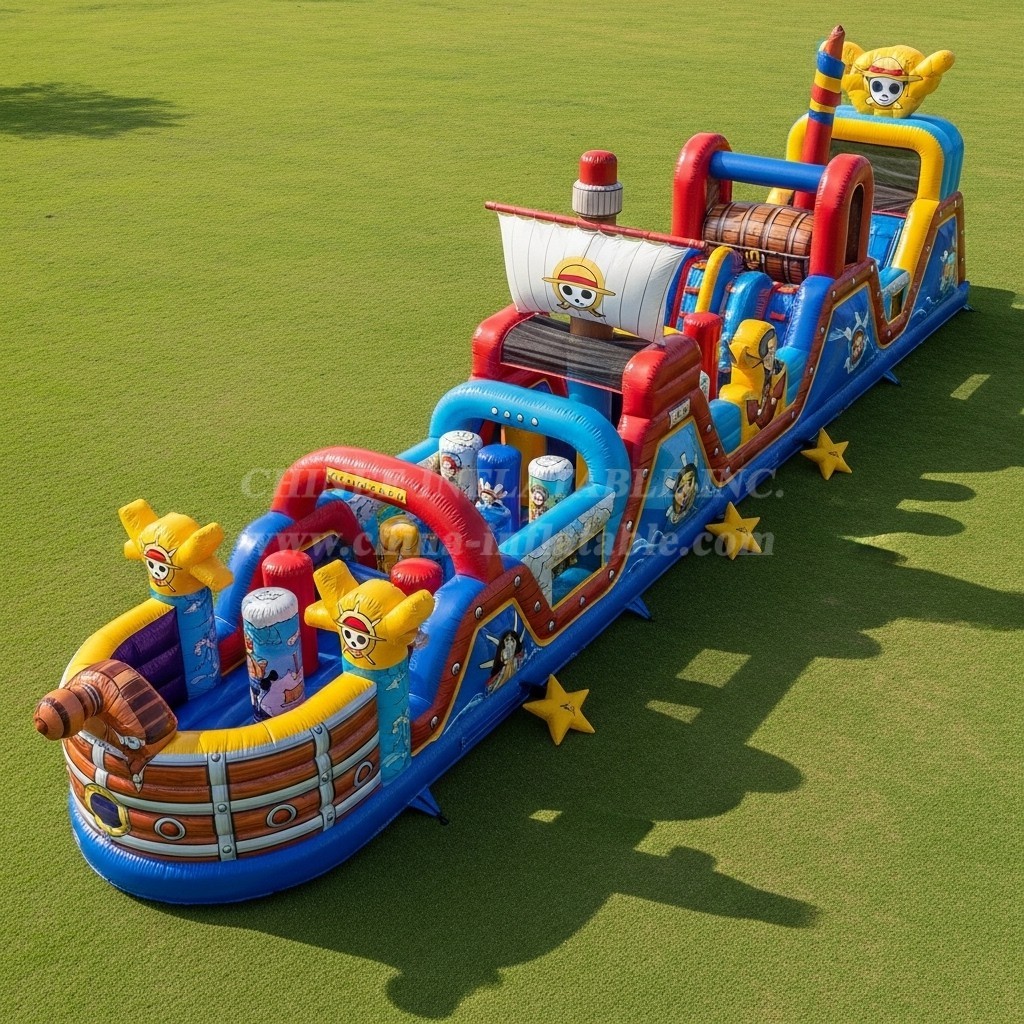 T7-4290 One Piece Theme Inflatable Obstacle Course