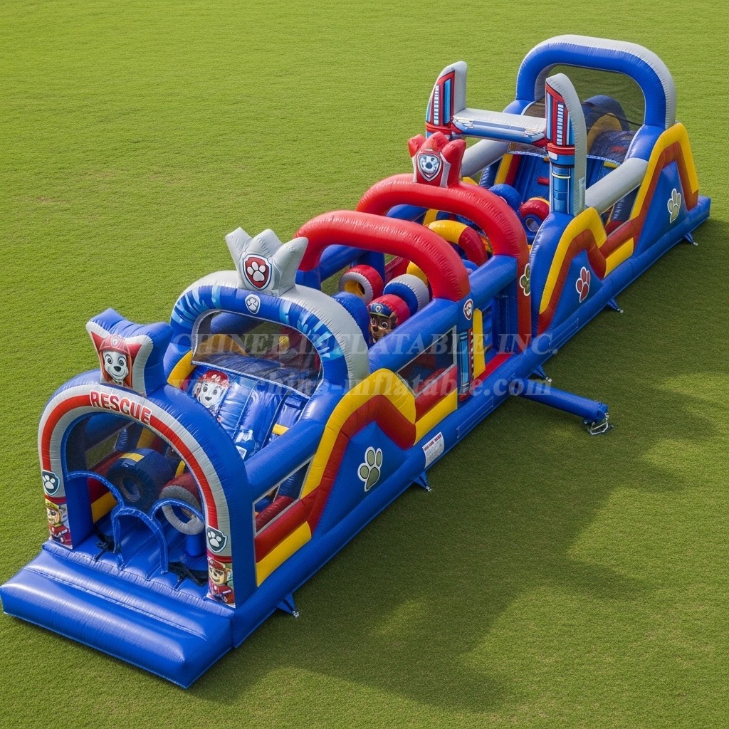 T7-4293 Paw Patrol Theme Inflatable Obstacle Course