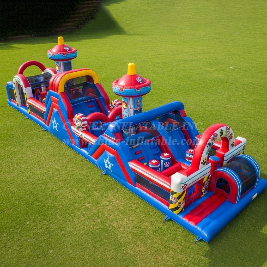 T7-4296 Paw Patrol Theme Inflatable Obstacle Course