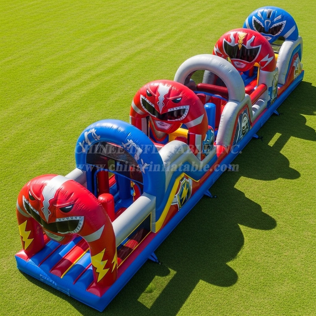 T7-4320 Power Rangers Theme Inflatable Obstacle Course