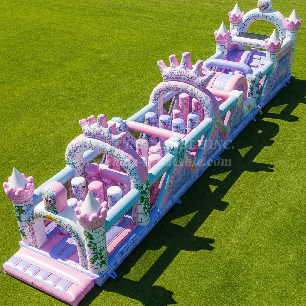 T7-4327 Princess Parties Theme Inflatable Obstacle Course