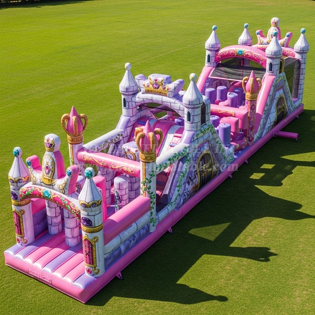 T7-4329 Princess Parties Theme Inflatable Obstacle Course