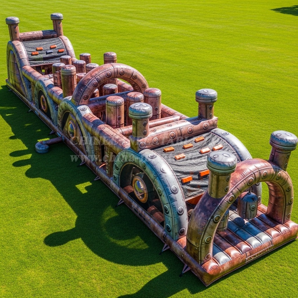 T7-4335 Rusty Rivets Theme Inflatable Obstacle Course