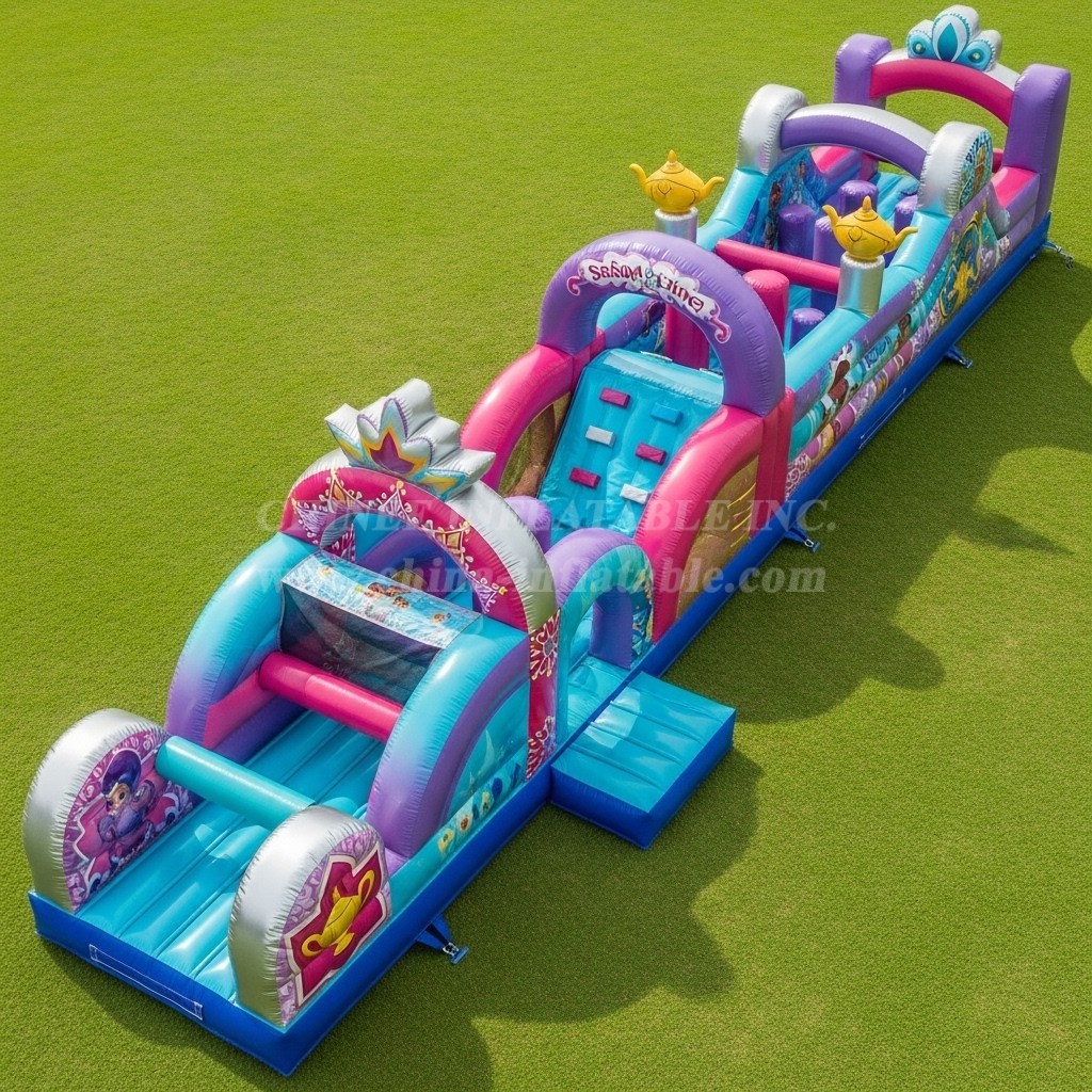 T7-4347 Shimmer & Shine Theme Inflatable Obstacle Course