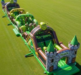 T7-4352 Shrek Theme Inflatable Obstacle Course
