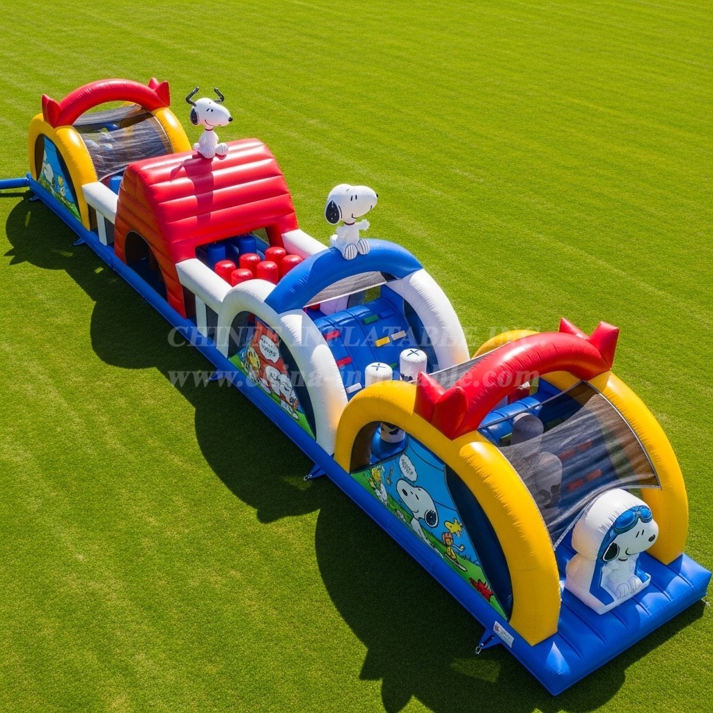T7-4356 Snoopy Theme Inflatable Obstacle Course
