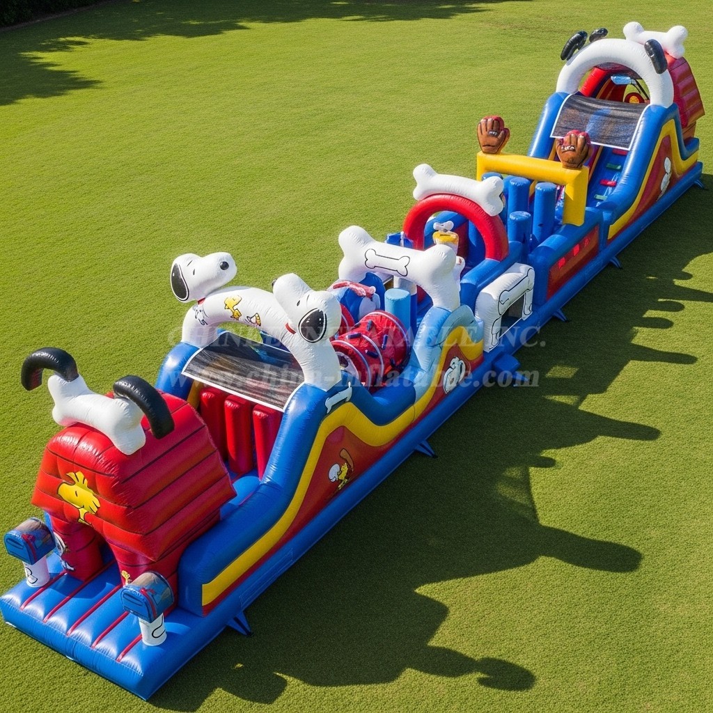 T7-4358 Snoopy Theme Inflatable Obstacle Course