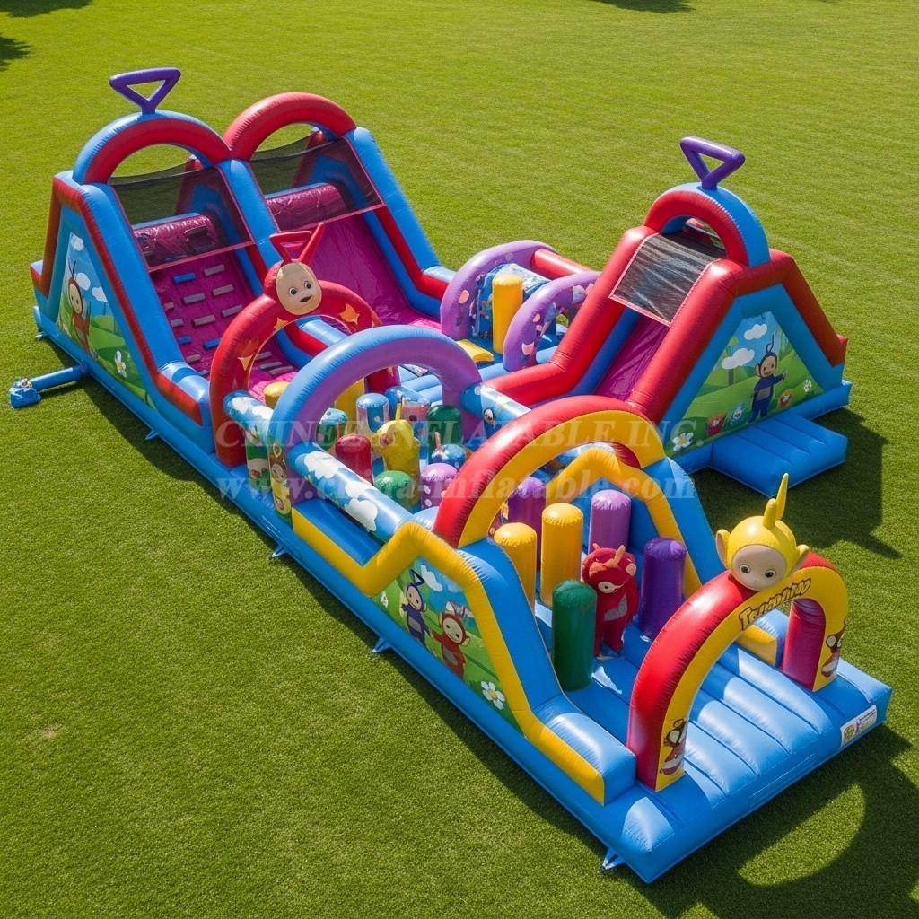 T7-4389 Teletubbies Theme Inflatable Obstacle Course