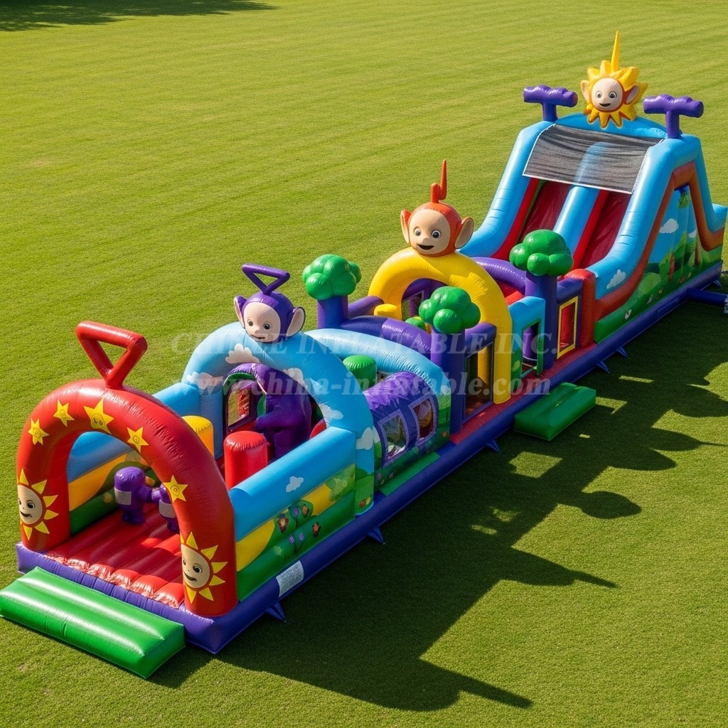 T7-4391 Teletubbies Theme Inflatable Obstacle Course