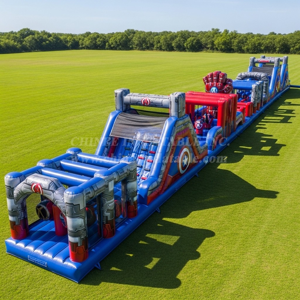 T7-4394 The Avengers Theme Inflatable Obstacle Course