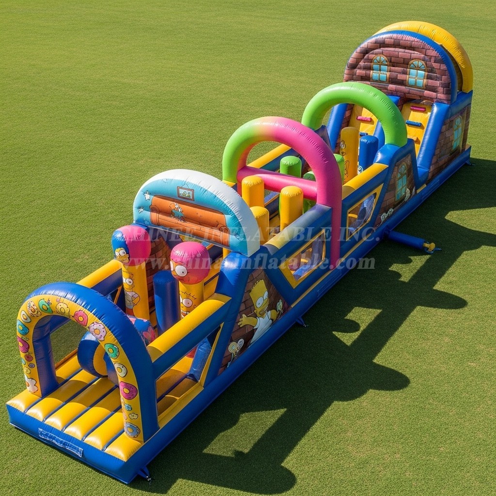 T7-4415 The Simpsons Theme Inflatable Obstacle Course