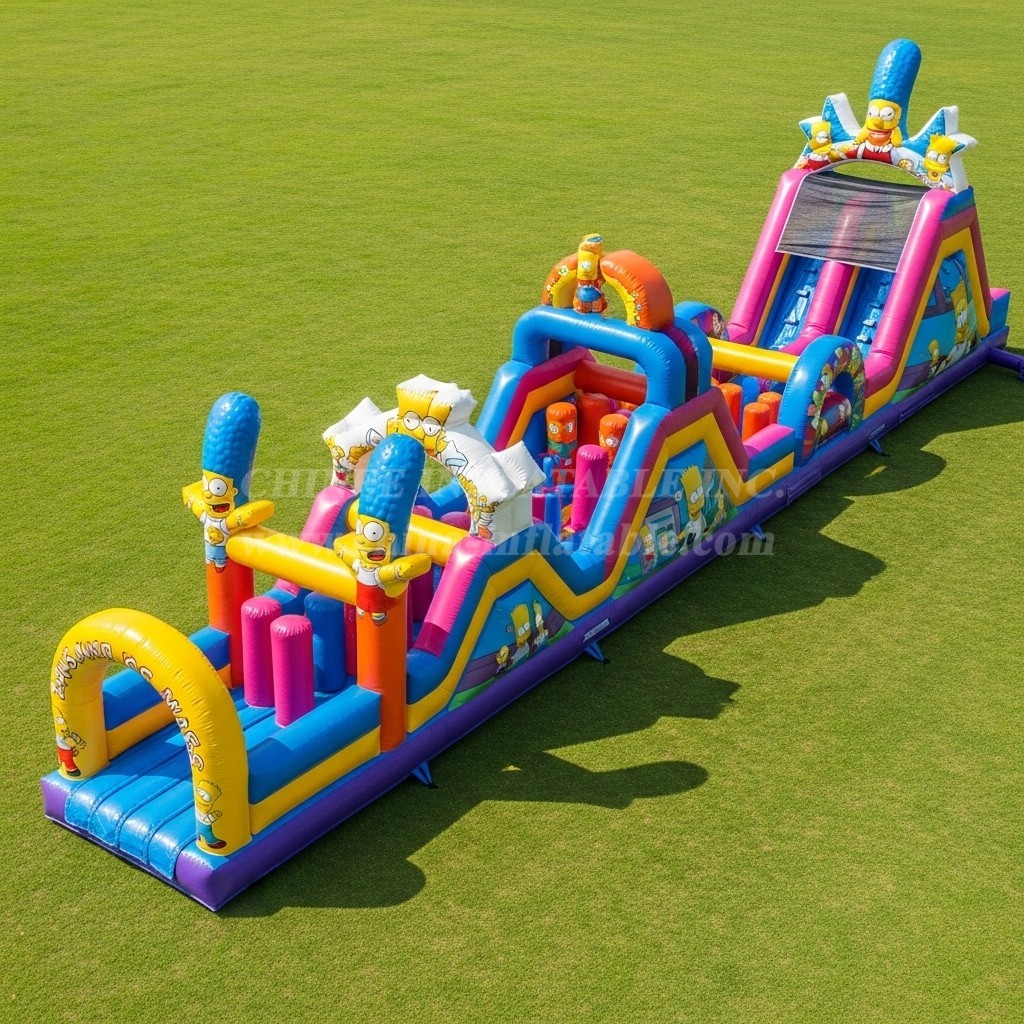 T7-4417 The Simpsons Theme Inflatable Obstacle Course
