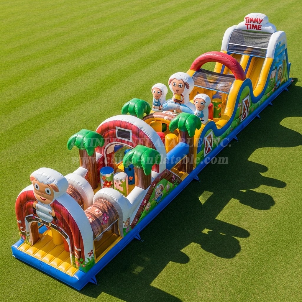 T7-4430 Timmy Time Theme Inflatable Obstacle Course