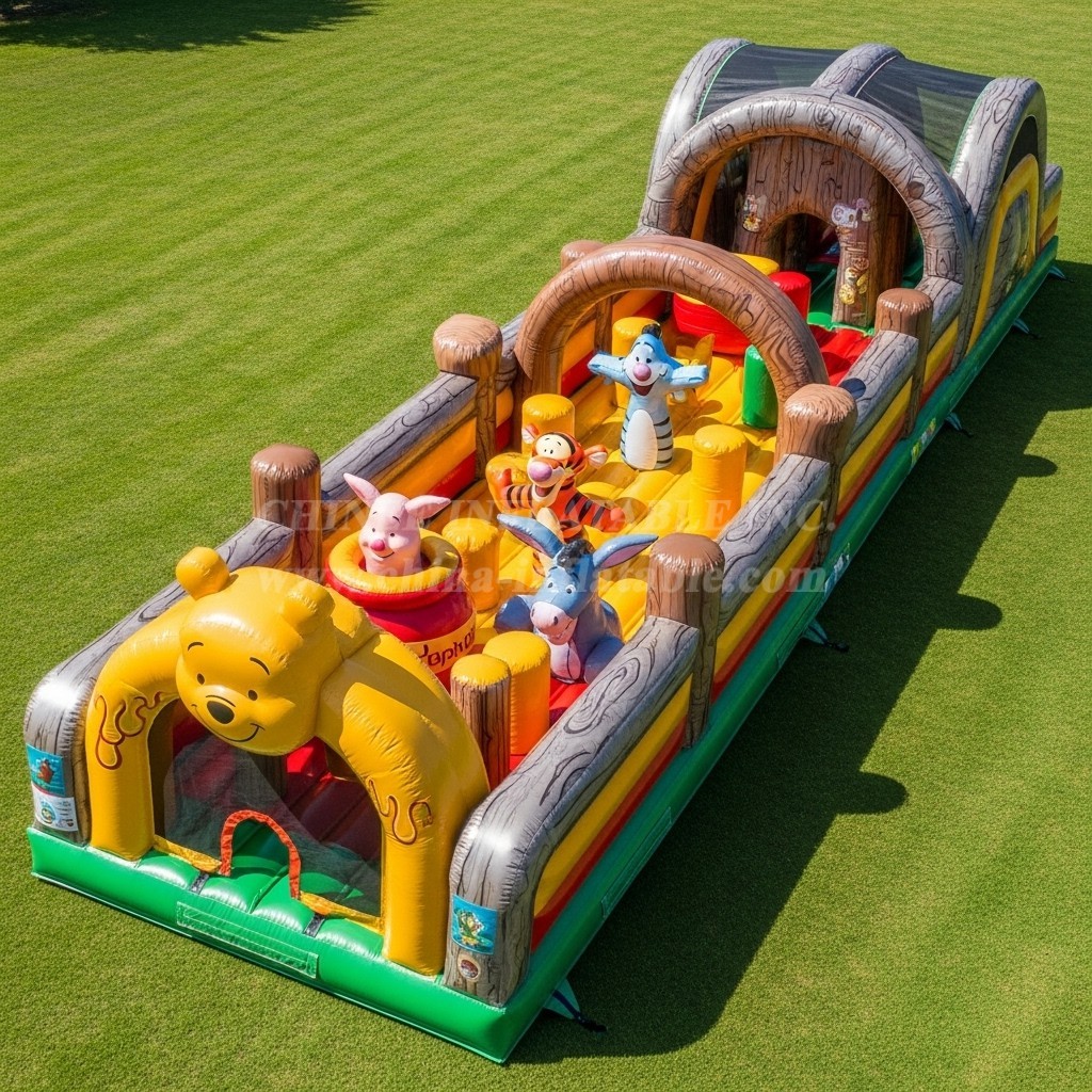 T7-4459 Winnie the Pooh Theme Inflatable Obstacle Course