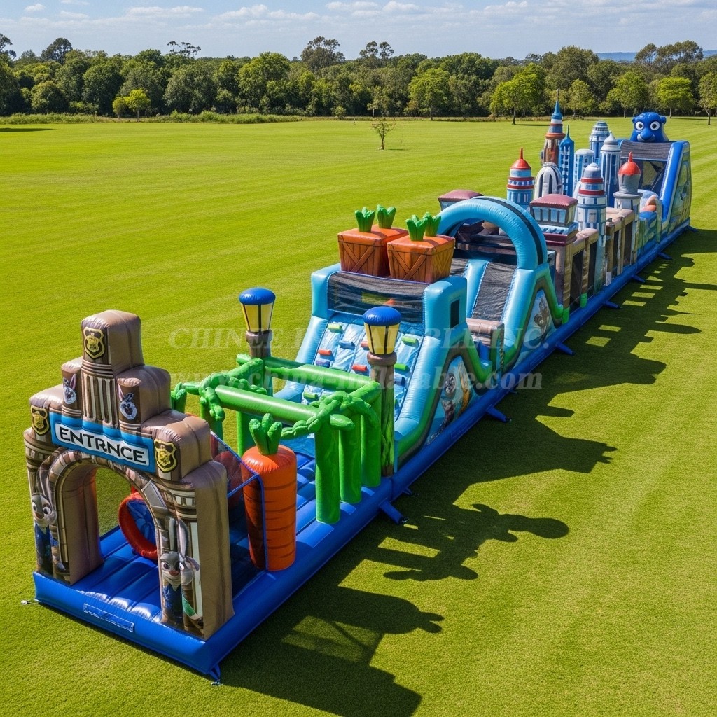 T7-4470 Zootopia Theme Inflatable Obstacle Course