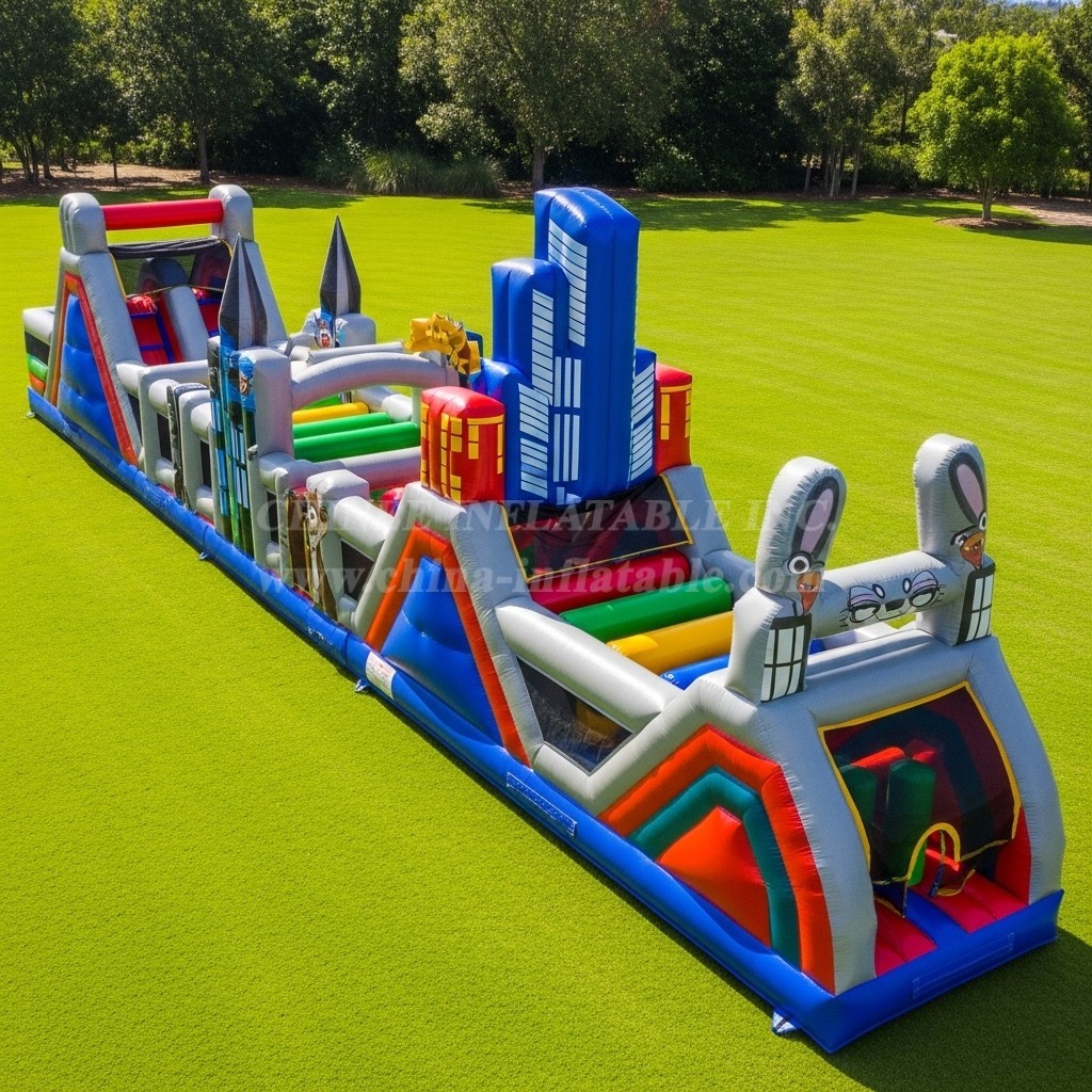 T7-4473 Zootopia Theme Inflatable Obstacle Course