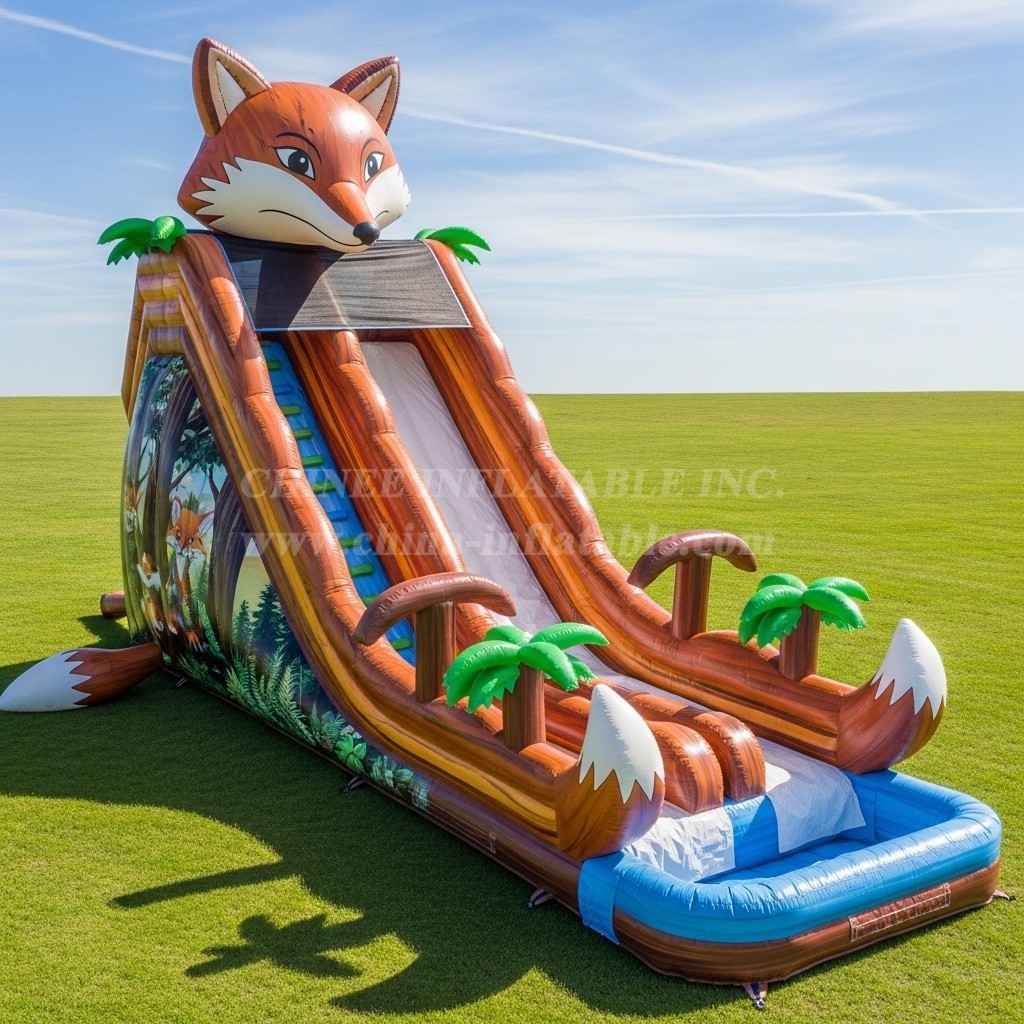 T8-5412 Fox Theme Inflatable Water Slide