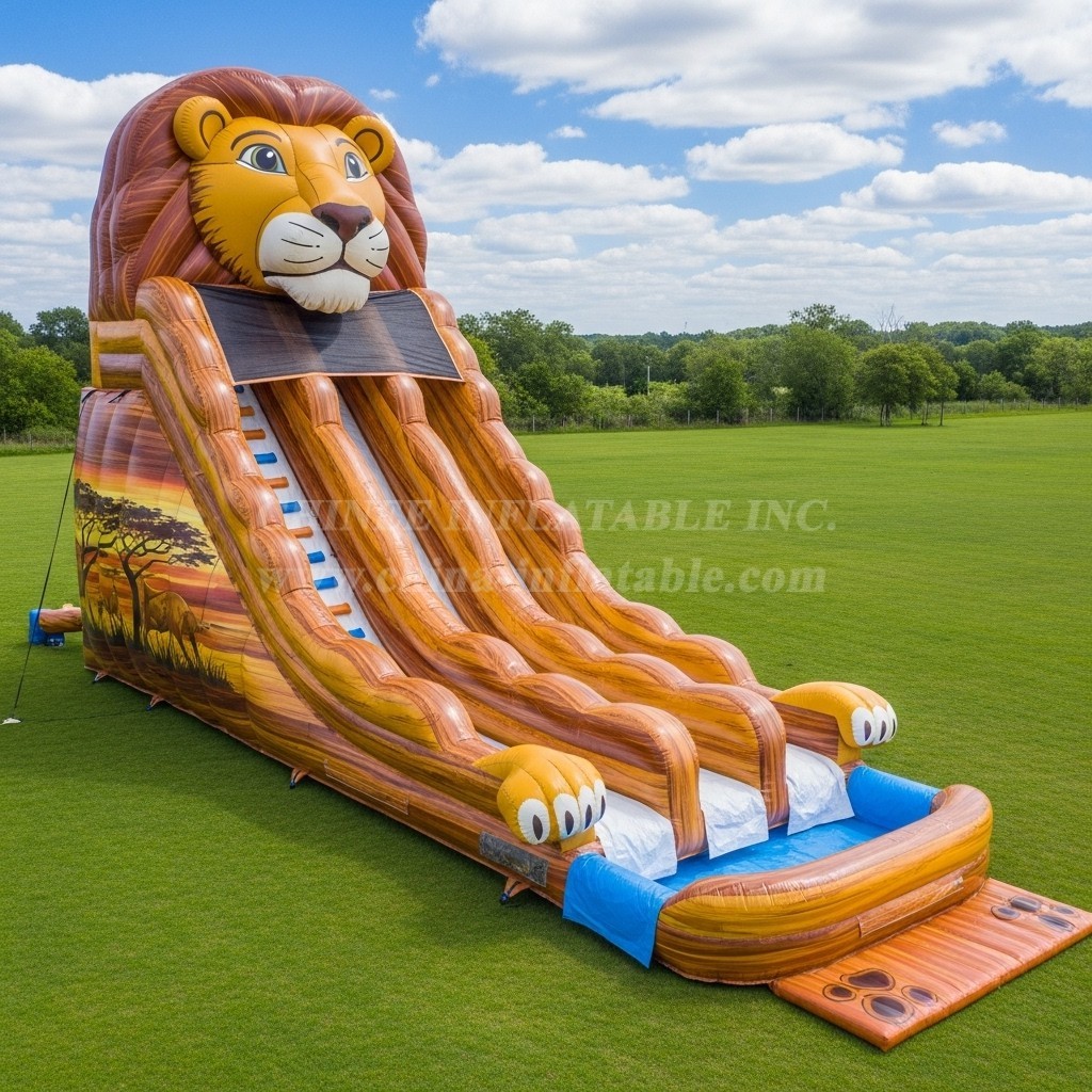 T8-5418 Lion Theme Inflatable Water Slide