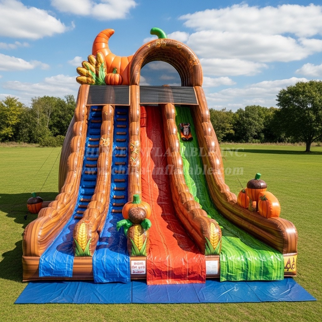 T8-5431 Thanksgiving Theme Inflatable Water Slide