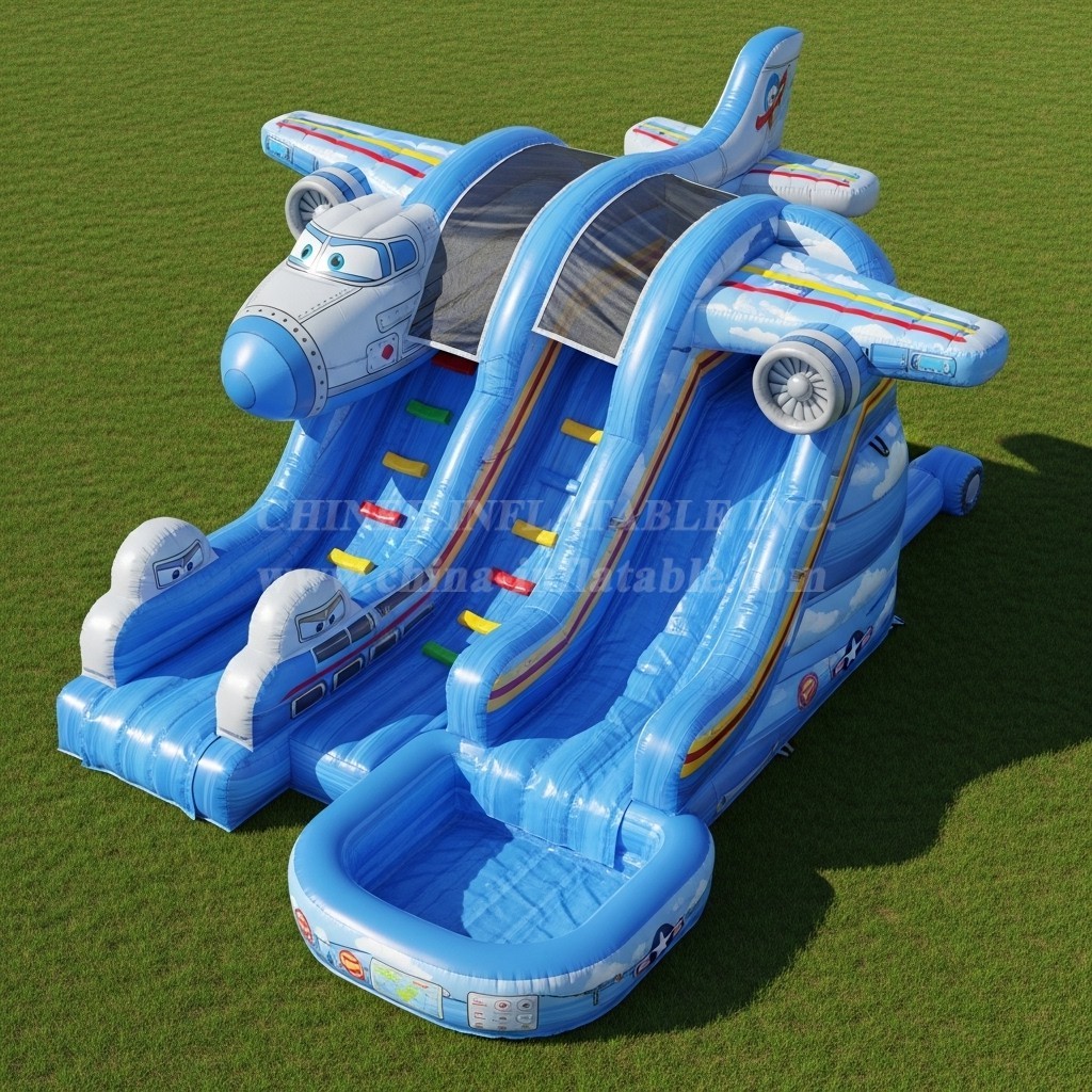 T8-5436 Airplane Theme Inflatable Water Slide