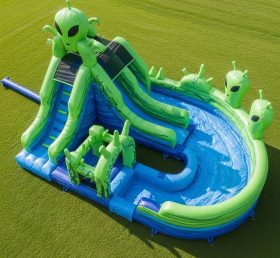 T8-5440 Alien Theme Inflatable Water Slide