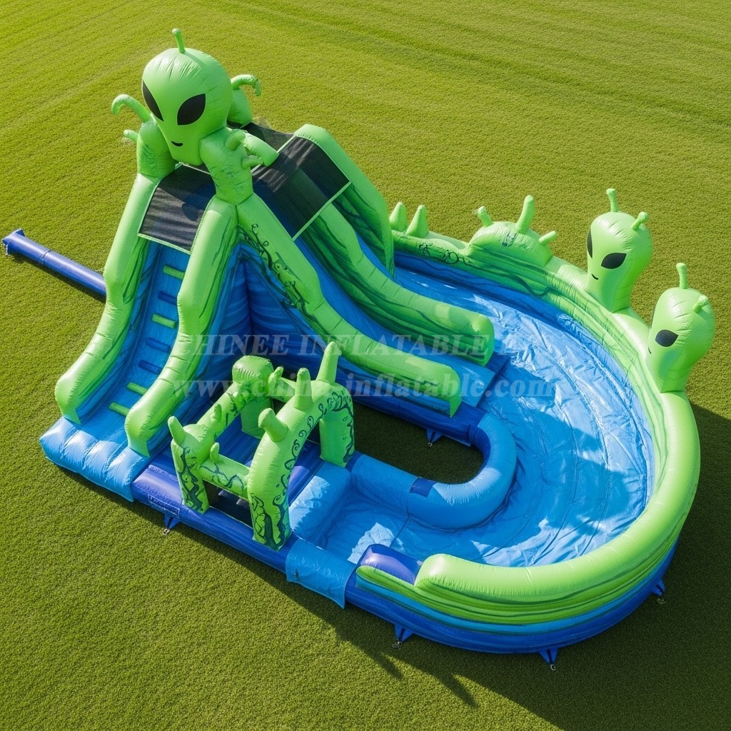 T8-5440 Alien Theme Inflatable Water Slide