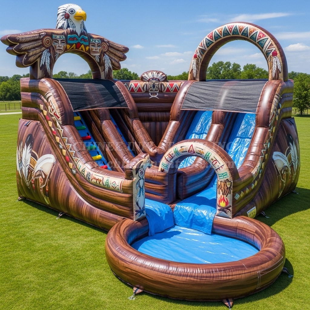 T8-5446 American Indian Theme Inflatable Water Slide