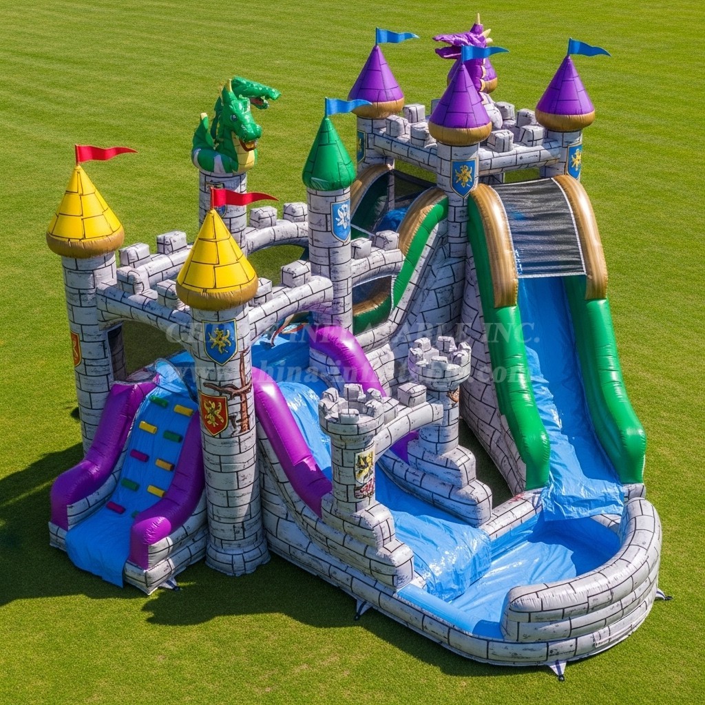 T8-5476 Castle Kingdom Theme Inflatable Water Slide
