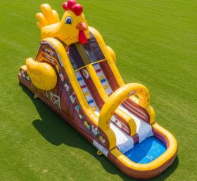T8-5486 Chicken Theme Inflatable Water Slide