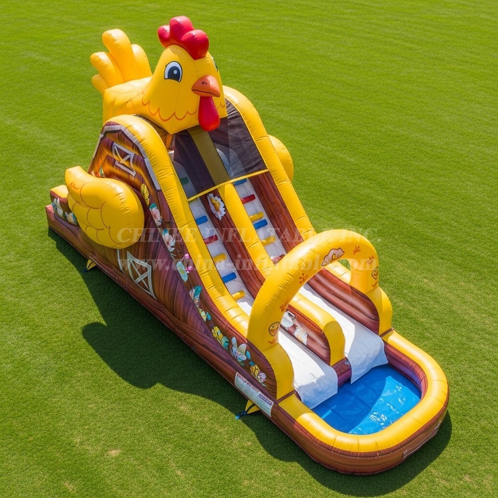 T8-5486 Chicken Theme Inflatable Water Slide