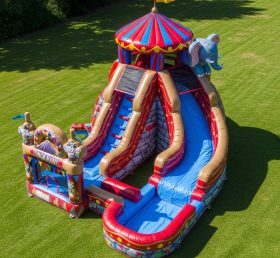 T8-5496 Circus Theme Inflatable Water Slide