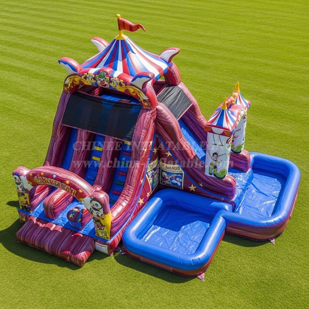 T8-5498 Circus Theme Inflatable Water Slide