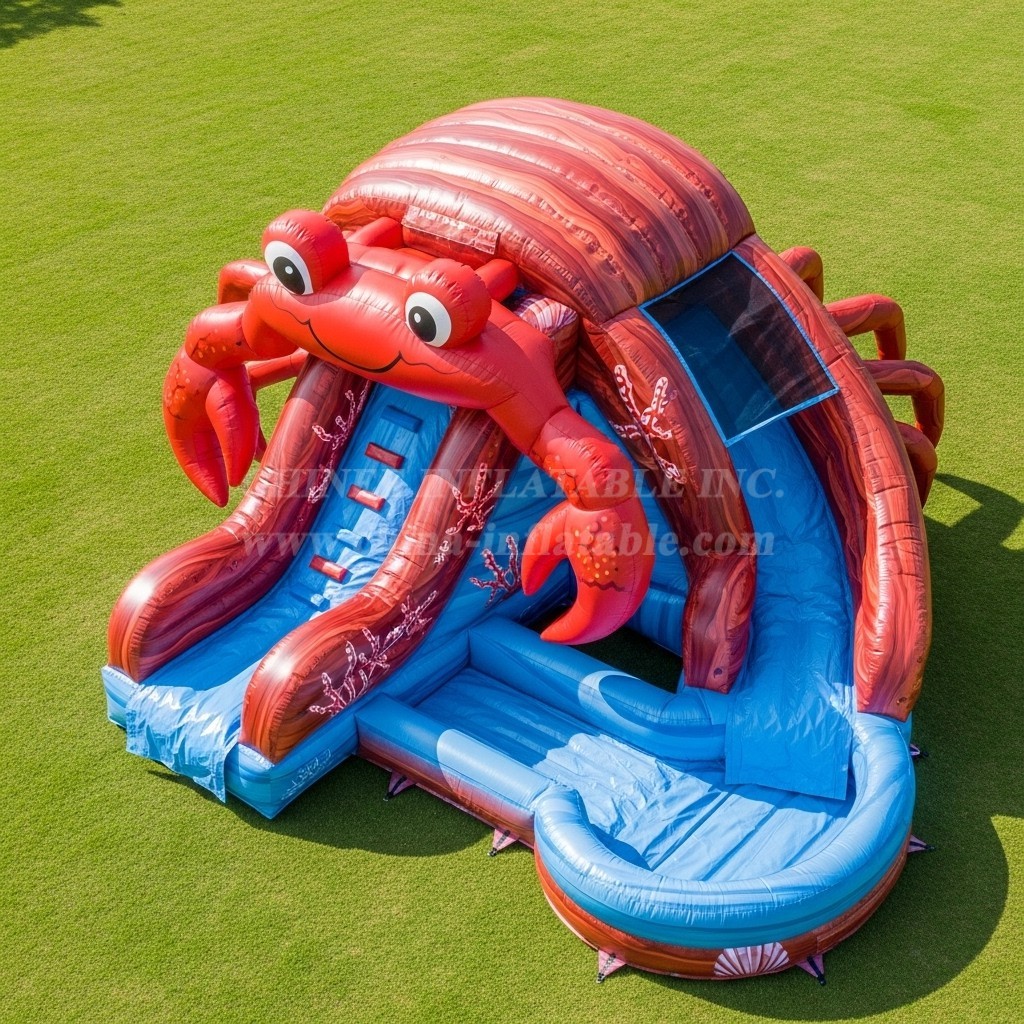 T8-5513 Crab Theme Inflatable Water Slide