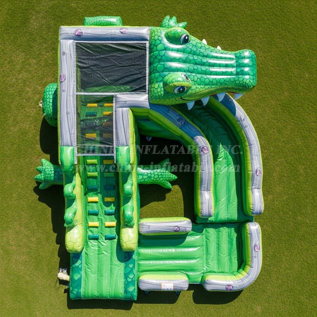 T8-5517 Crocodile Theme Inflatable Water Slide