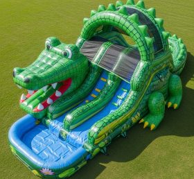 T8-5519 Crocodile Theme Inflatable Water Slide
