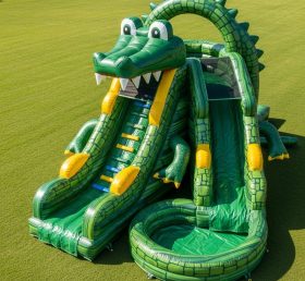 T8-5523 Crocodile Theme Inflatable Water Slide