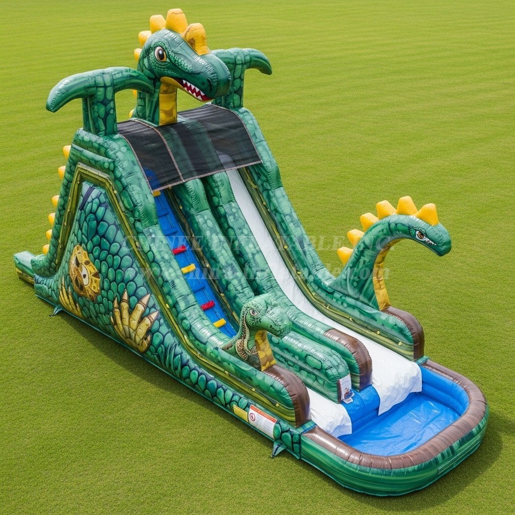T8-5528 Dinosaur Theme Inflatable Water Slide