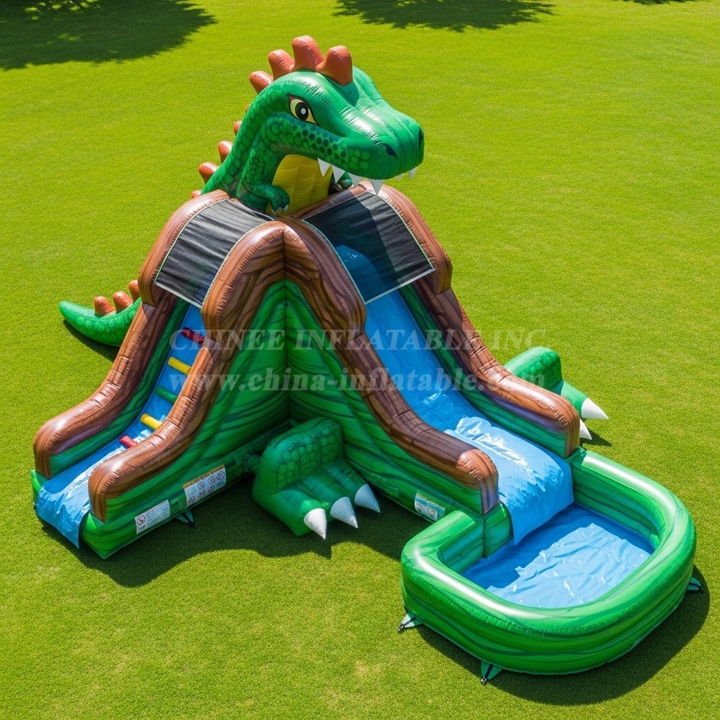 T8-5531 Dinosaur Theme Inflatable Water Slide